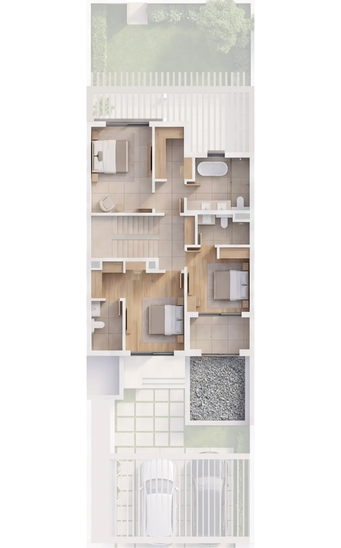 3-Bedroom Townhomes — First Floor