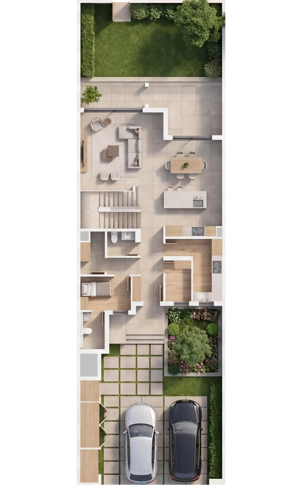 3-Bedroom Townhomes — Ground Floor