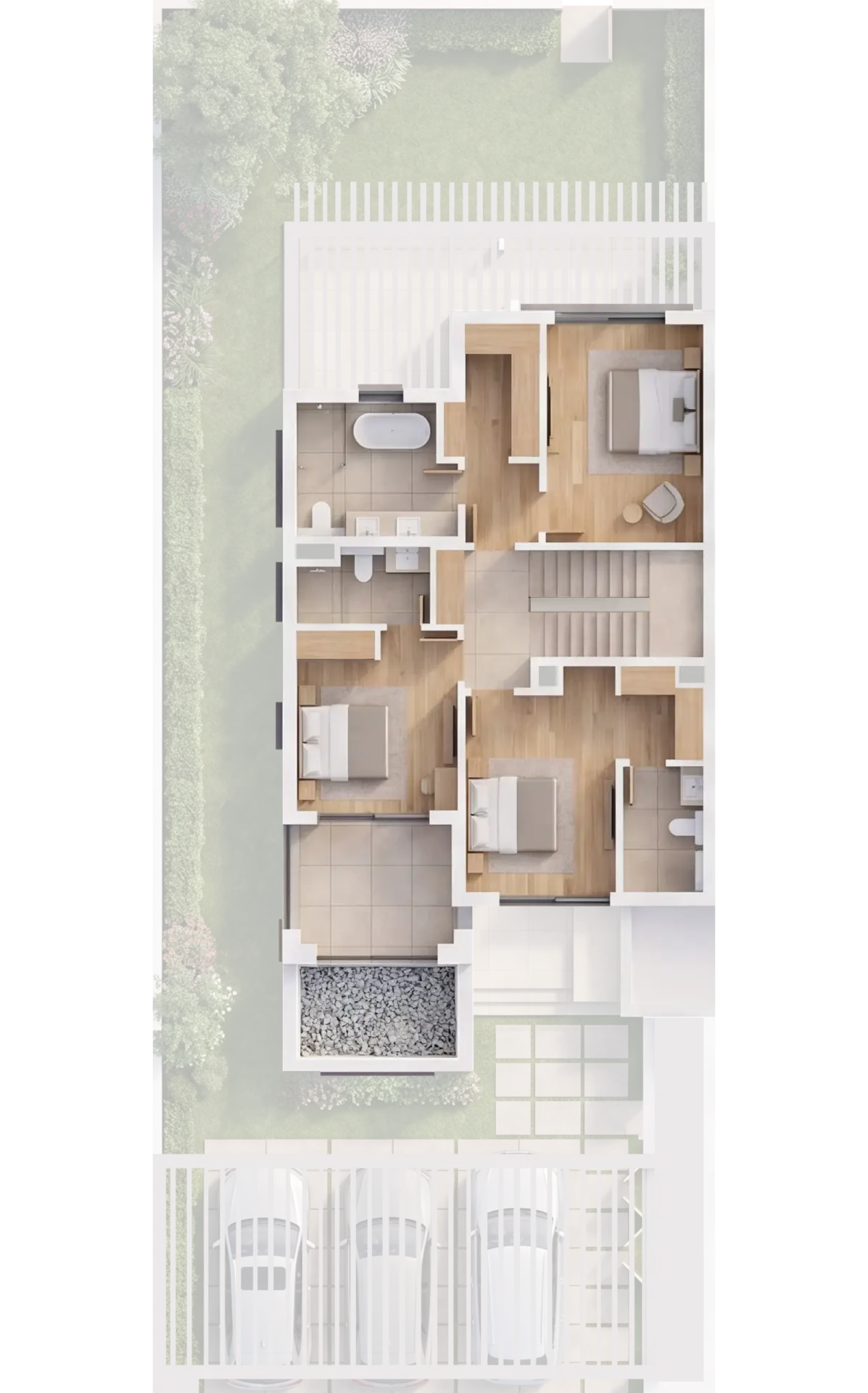 4-Bedroom Townhomes — First Floor