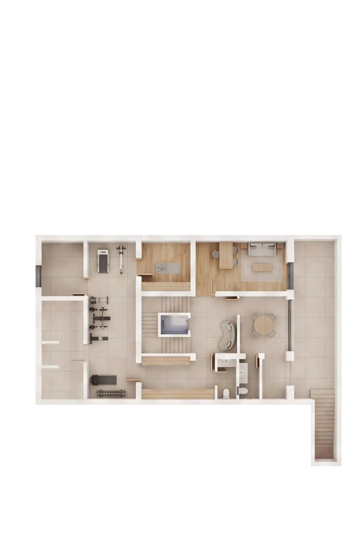 6-Bedroom Golf Mansions — Basement