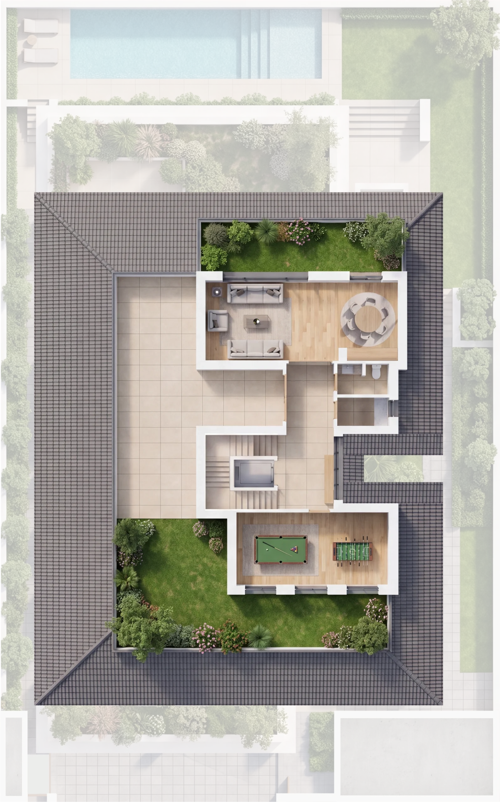 6-Bedroom Golf Mansions — Roof